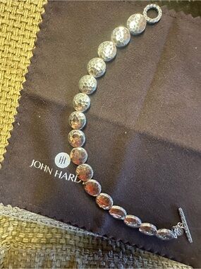 John Hardy Palu Hammered Dot Silver toggle Bracelet